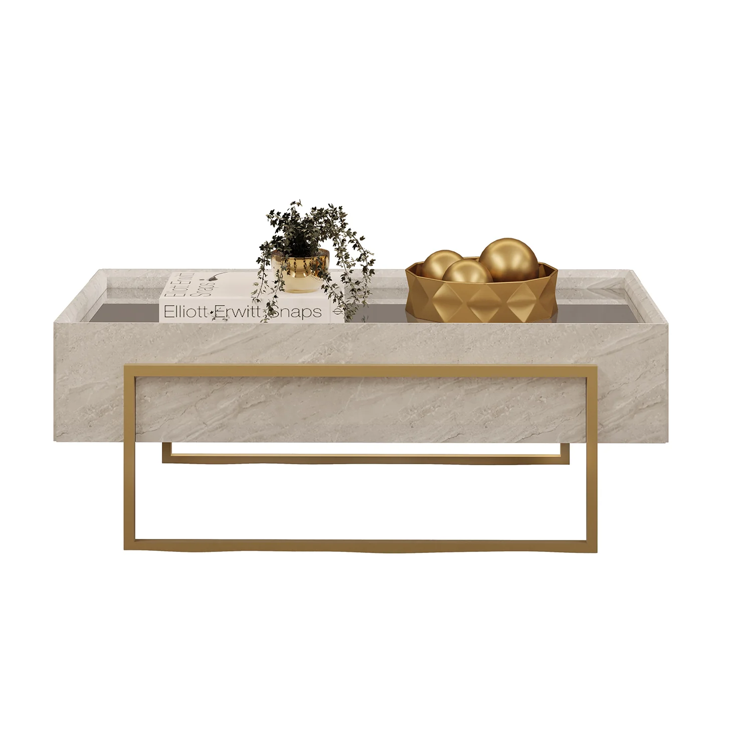 Mesa De Centro Loft Gris Marmolado - Image 3