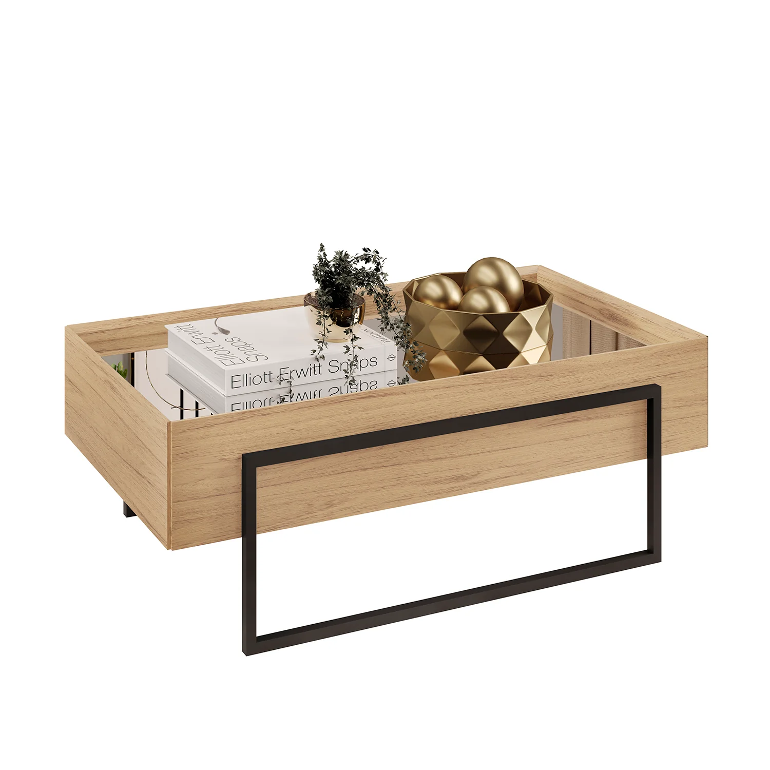 Mesa De Centro Loft Natural, Negro - Image 2
