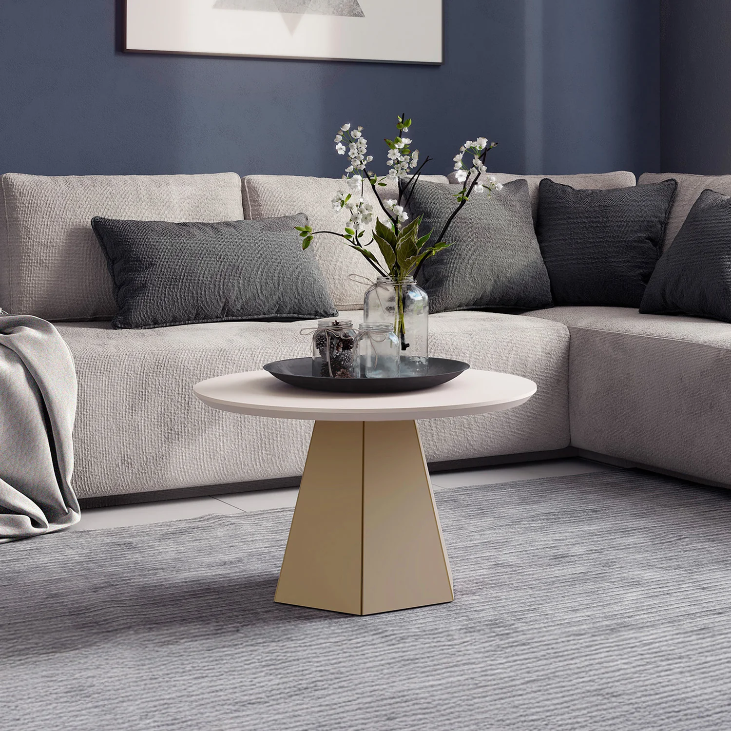 Mesa de Centro Madeira 40X70 Off White, Champaña - Image 2