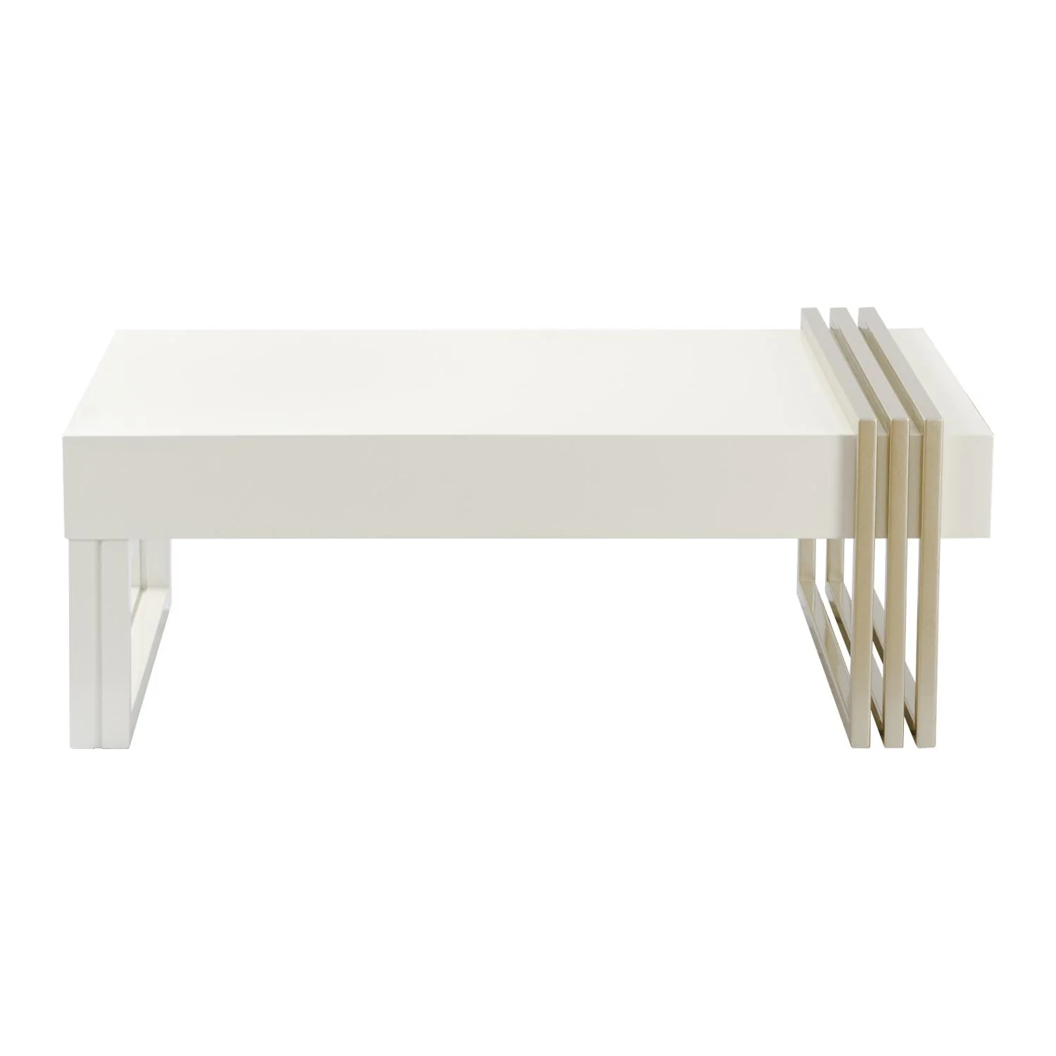 Mesa De Centro Manhattan Blanco Perla, Champaña - Image 2