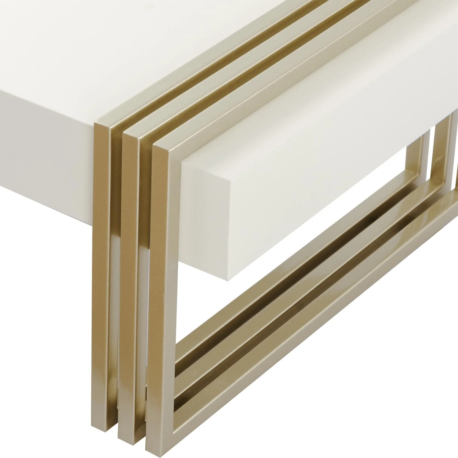 Mesa De Centro Manhattan Blanco Perla, Champaña - Image 3
