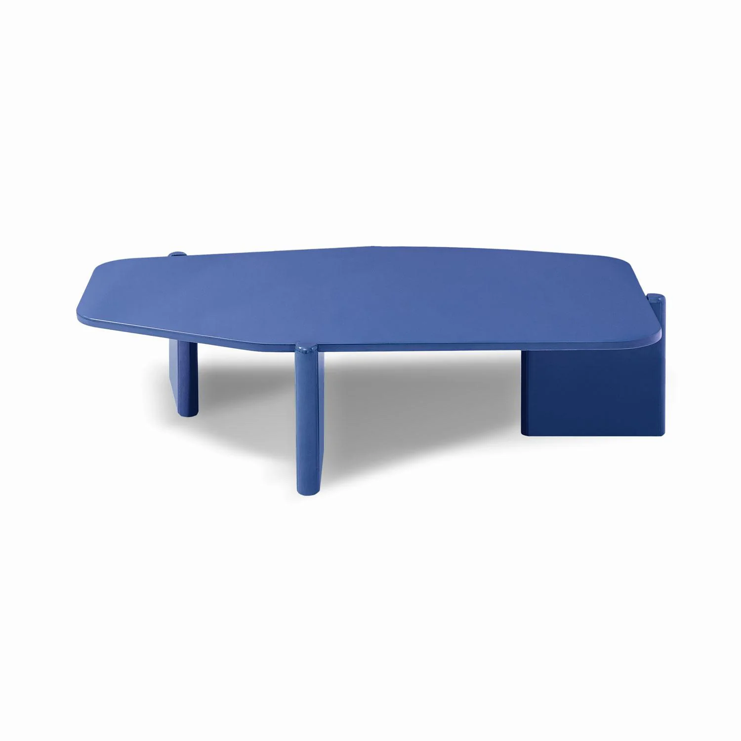 Mesa De Centro Oklam Asimetrica Azul. - Image 2