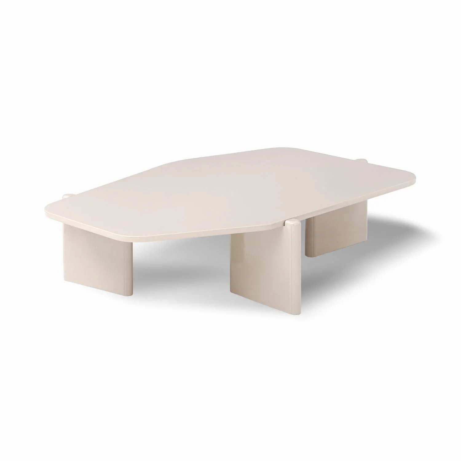 Mesa De Centro Oklam Asimetrica Latte.