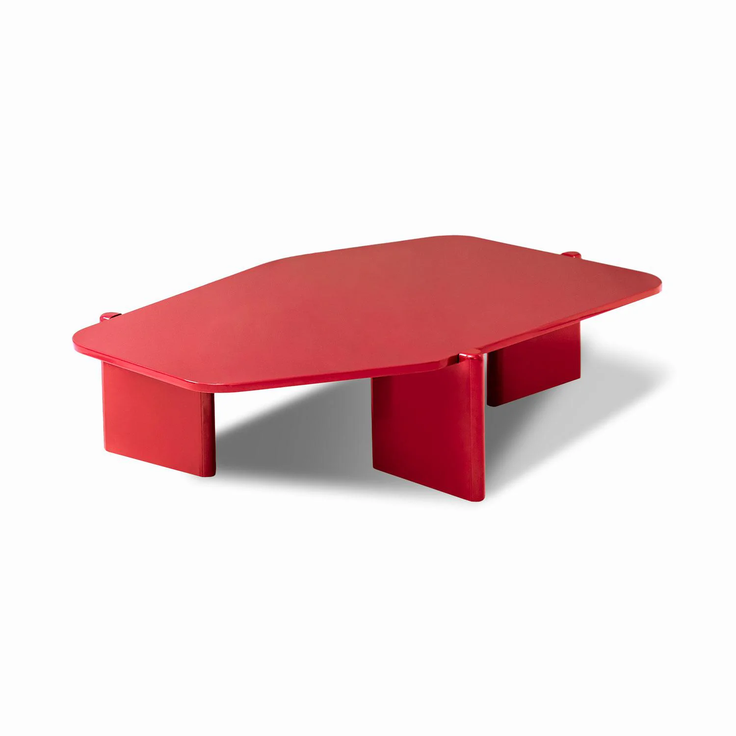 Mesa De Centro Oklam Asimetrica Roja.