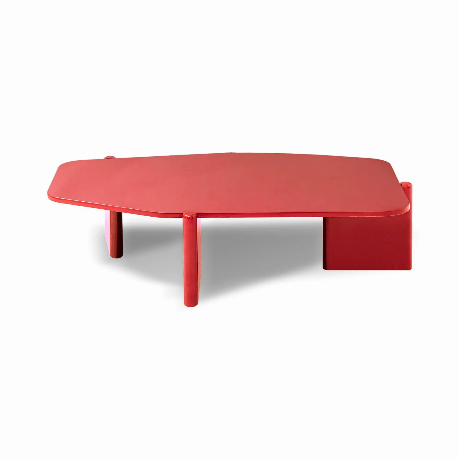 Mesa De Centro Oklam Asimetrica Roja. - Image 2
