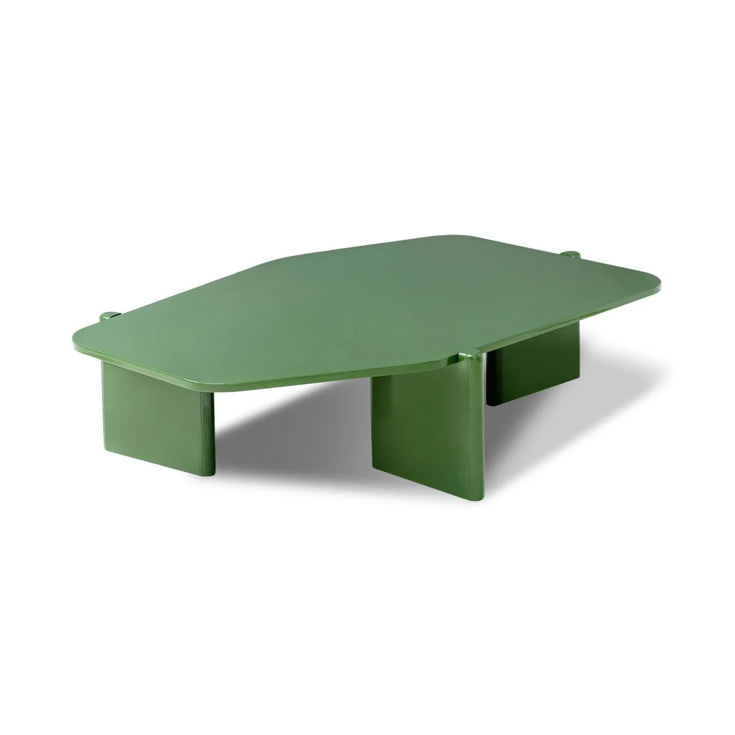 Mesa De Centro Oklam Asimetrica Verde.