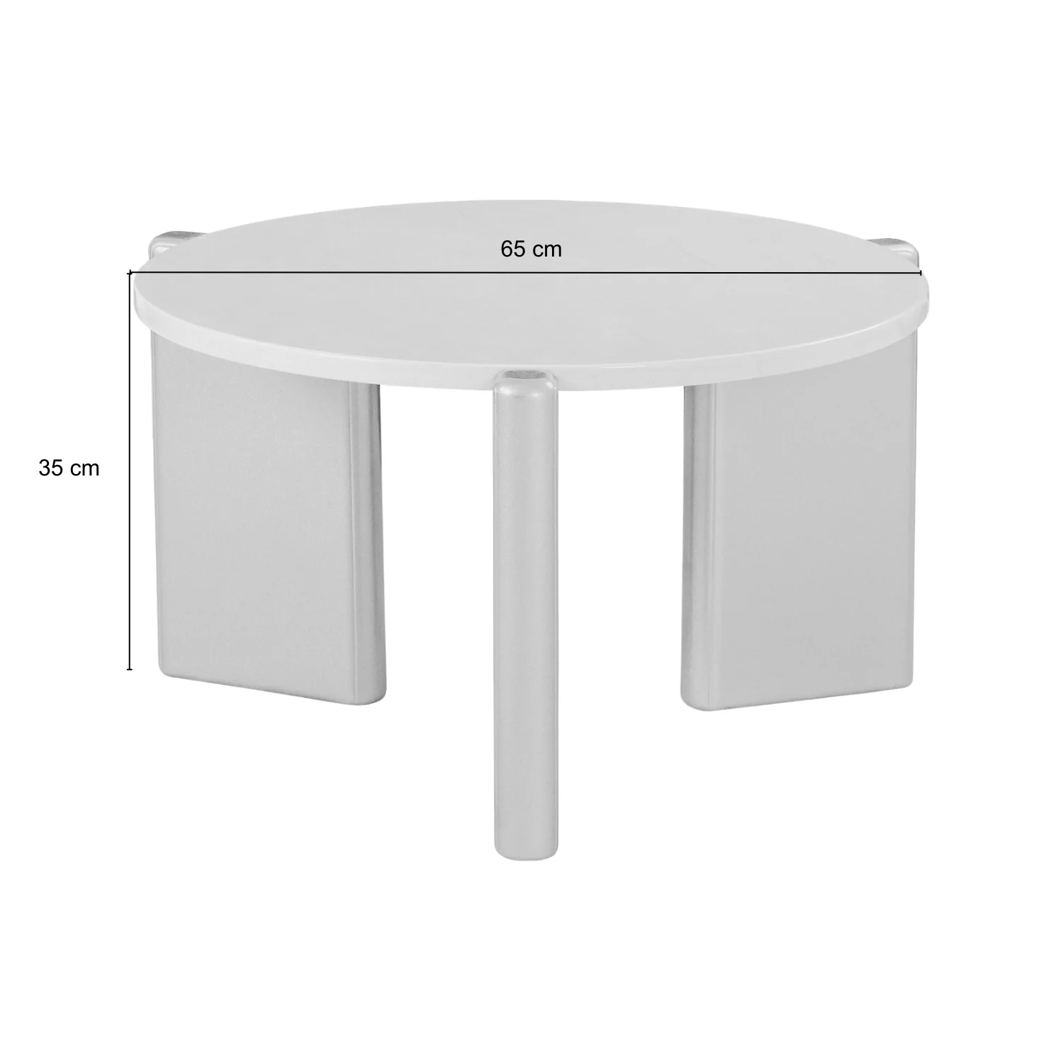 Mesa De Centro Oklam Redonda 60 Marmolado, Champaña - Image 3