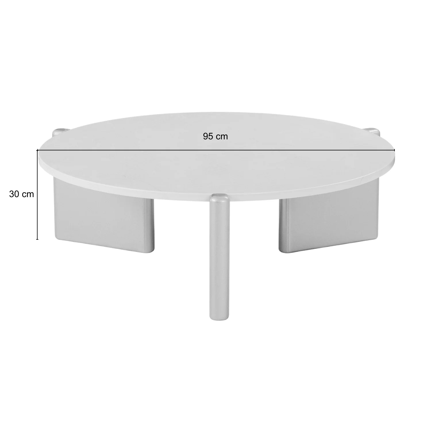 Mesa De Centro Oklam Redonda 90 Marmolado, Champaña - Image 3