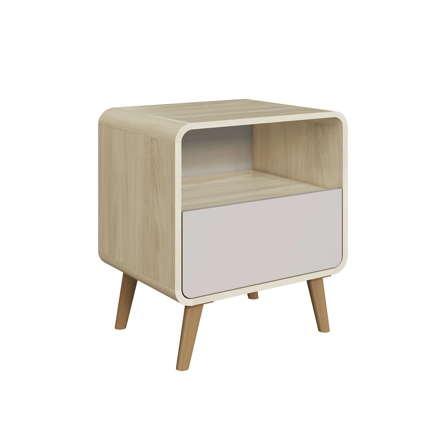 Mesa De Noche Brandon Natural, Taupe 1 Gaveta - Image 3