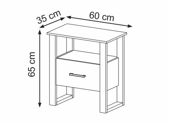 Mesa De Noche Cox 60X65X35 Natural, Off White - Image 5