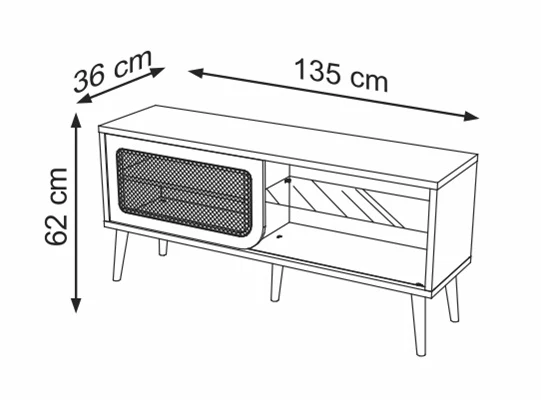 Mesa De Tv Dali 135X62X36 Natural, Tejido - Image 4
