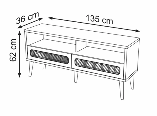 Mesa De Tv Dali 135X62X36 Natural, Tejido Premium - Image 5