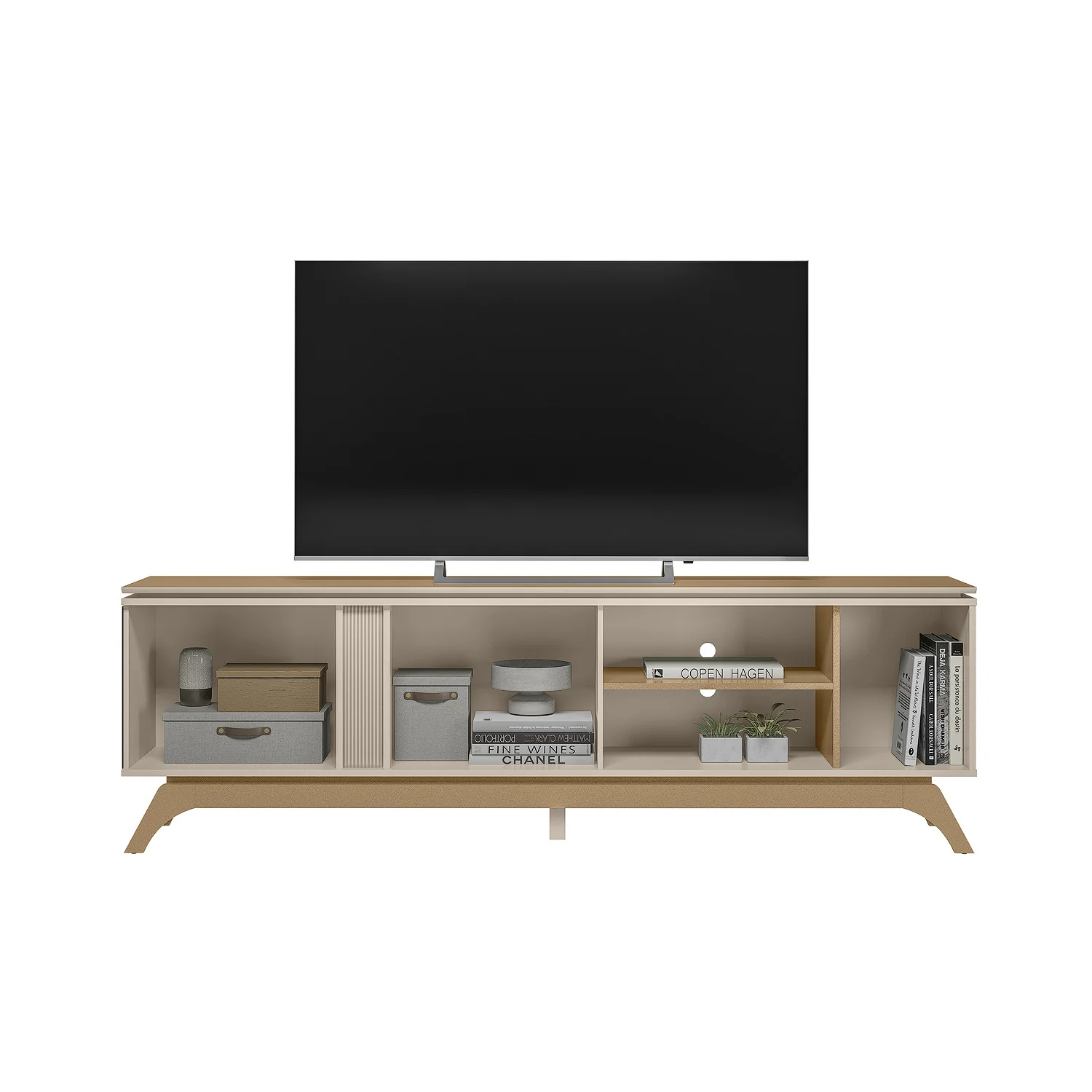 Mesa De Tv Estambul Off White Champaña 200X62X36 - Image 4