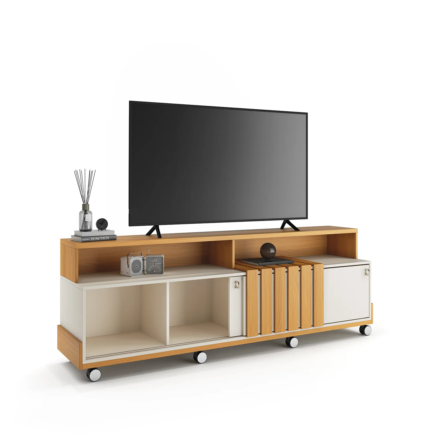 Mesa De Tv Gael 180X65X40 Natural, Off White - Image 4