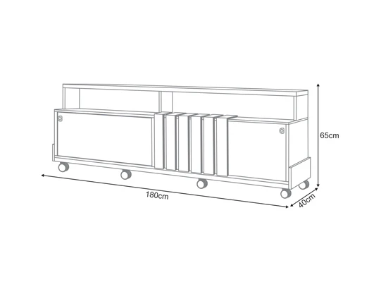 Mesa De Tv Gael 180X65X40 Natural, Off White - Image 6