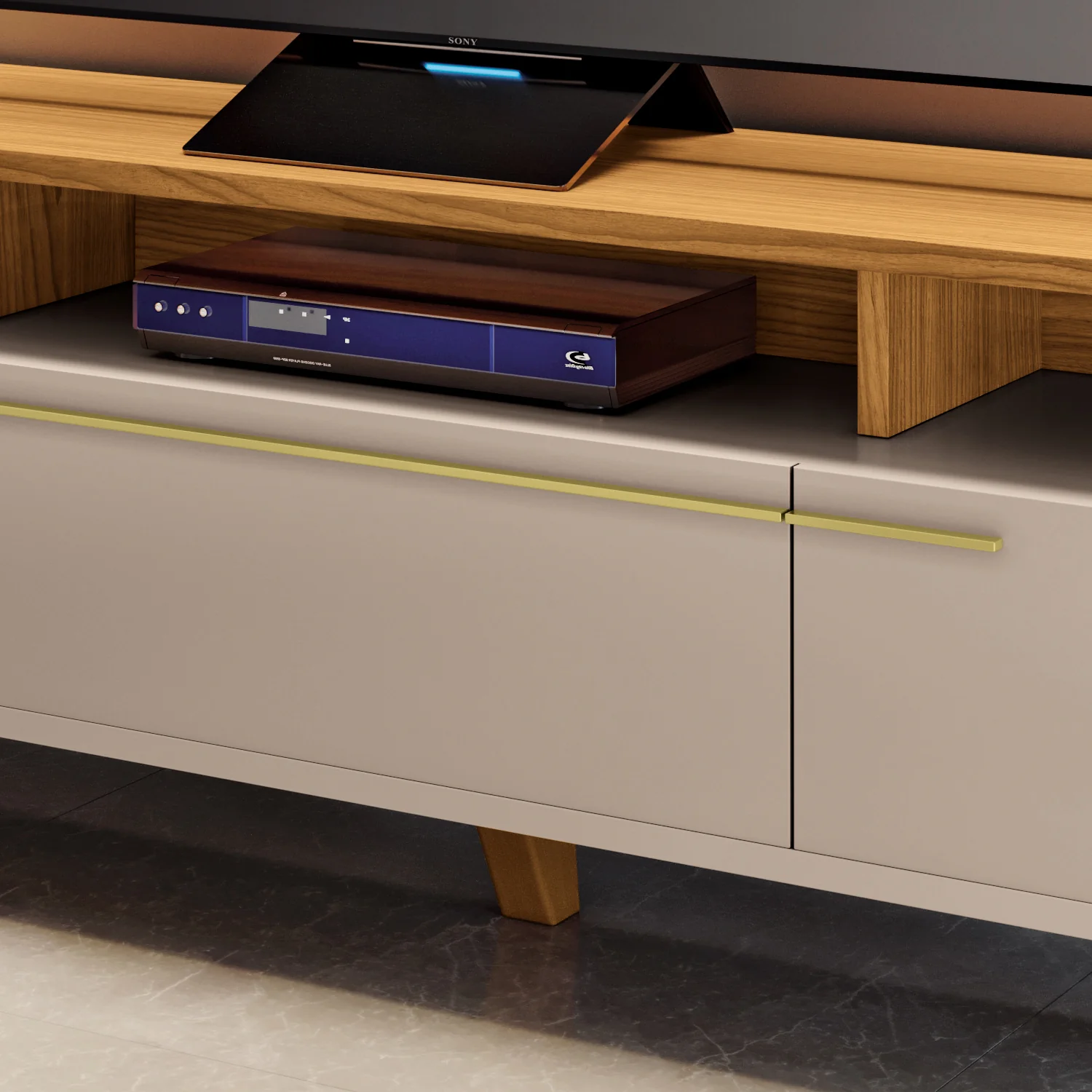 Mesa De Tv Glem 200X60X36 Natural, Off White - Image 5