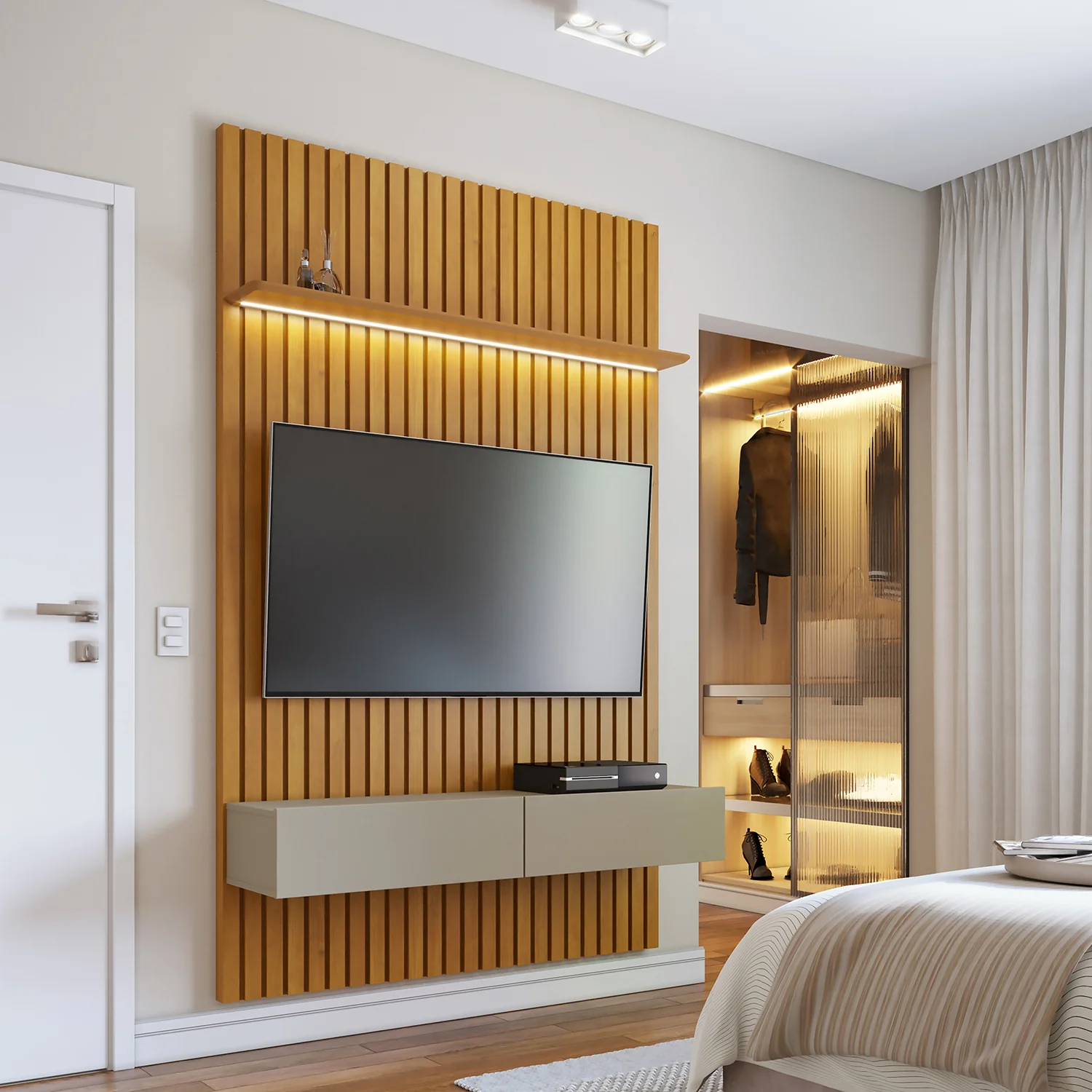 Panel De Tv Alain 137X218X36 Natural - Image 2