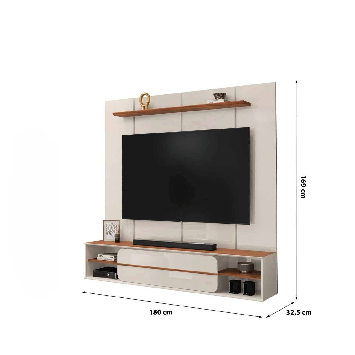 Panel de Tv Alany Off White, Natural 180X169X32 - Image 7