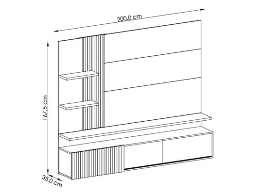 Panel de Tv Bruno 200X167X35.5 Off White, Marmol - Image 6