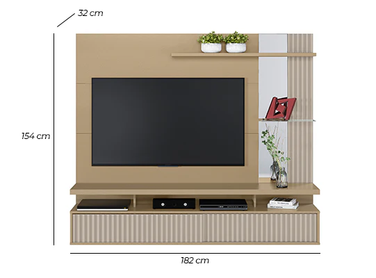 Panel De Tv Denver 182X154X32 Champaña, Off White - Image 5