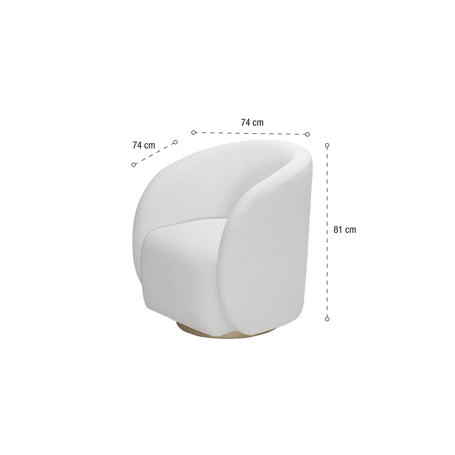 Poltrona Emilly Giratoria Eurolino Blanco Puro, Champaña - Image 8