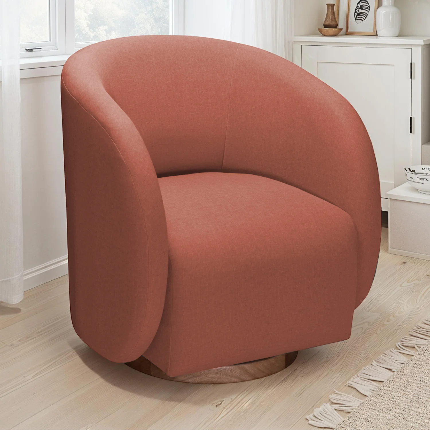 Poltrona Emilly Giratoria Eurolino Vertigo Rosa, Natural - Image 2