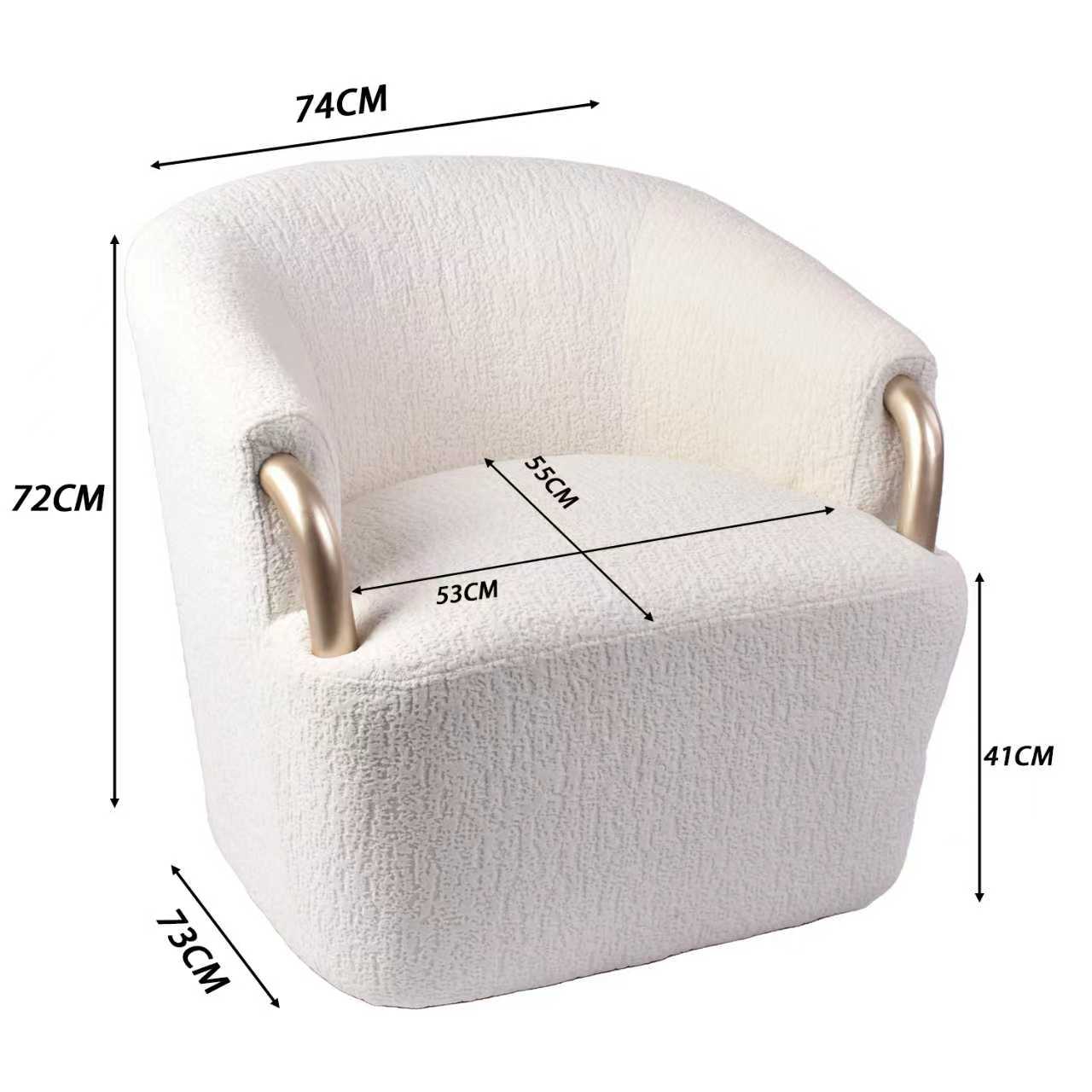 Poltrona Mobic Chenille Marfil, Champaña Giratoria - Image 6