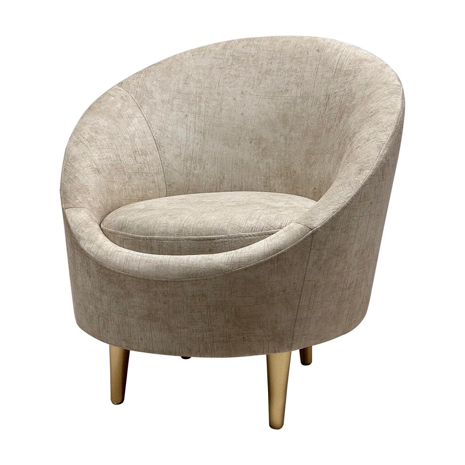 Poltrona Omega Velvet Estocolmo Marfil, Champana - Image 2