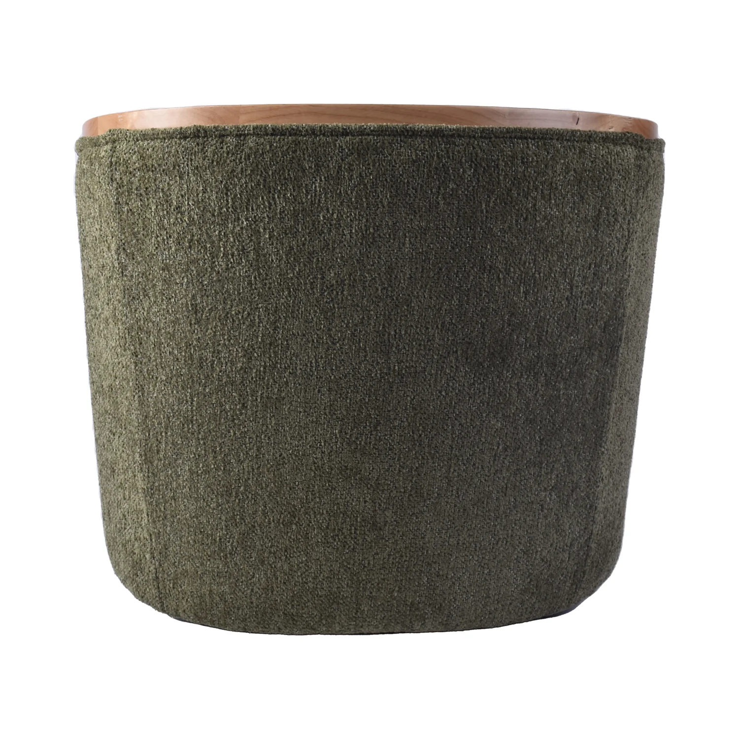 Poltrona Salma Chenille Verde, Natural Giratoria - Image 5