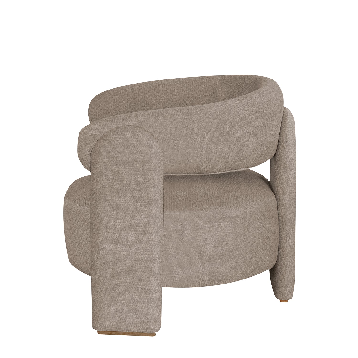 Poltrona Santy Velvet Connor Taupe, Natural - Image 4