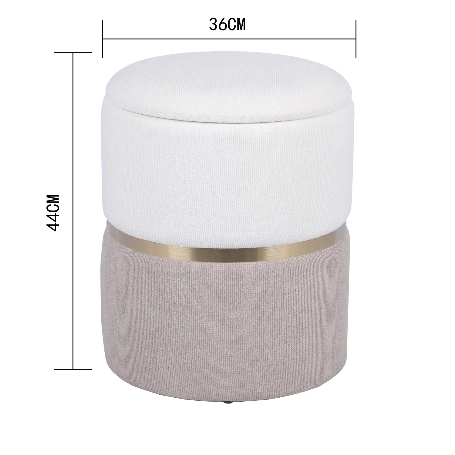 Puff Cavali  Crema 36X36X44 - Image 5
