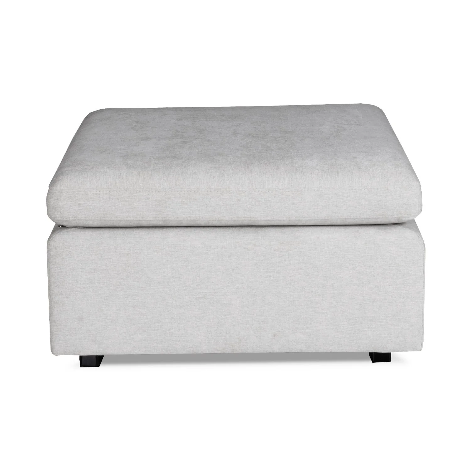 Puff Creta Velvet Impetu Plata, Negro - Image 2