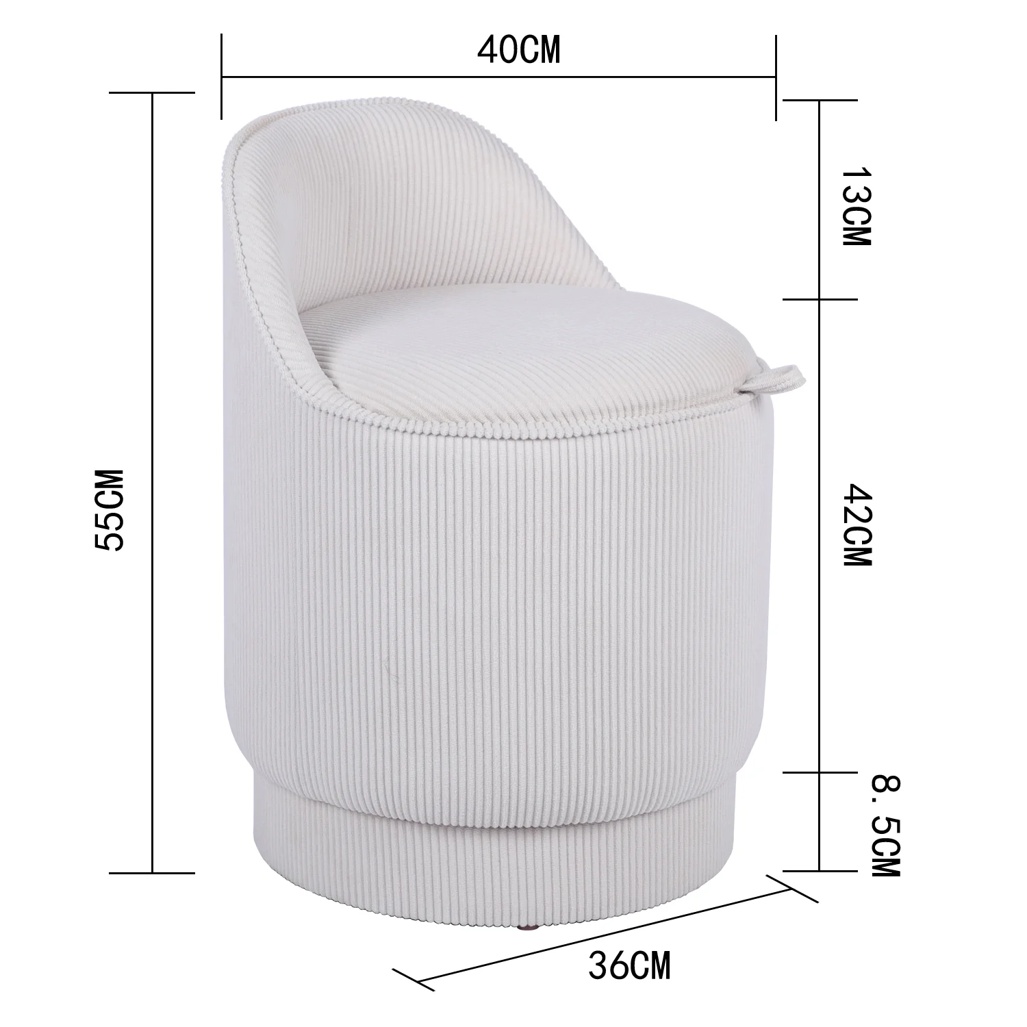 Puff Dinamarca  Crema 40X40X55 - Image 5
