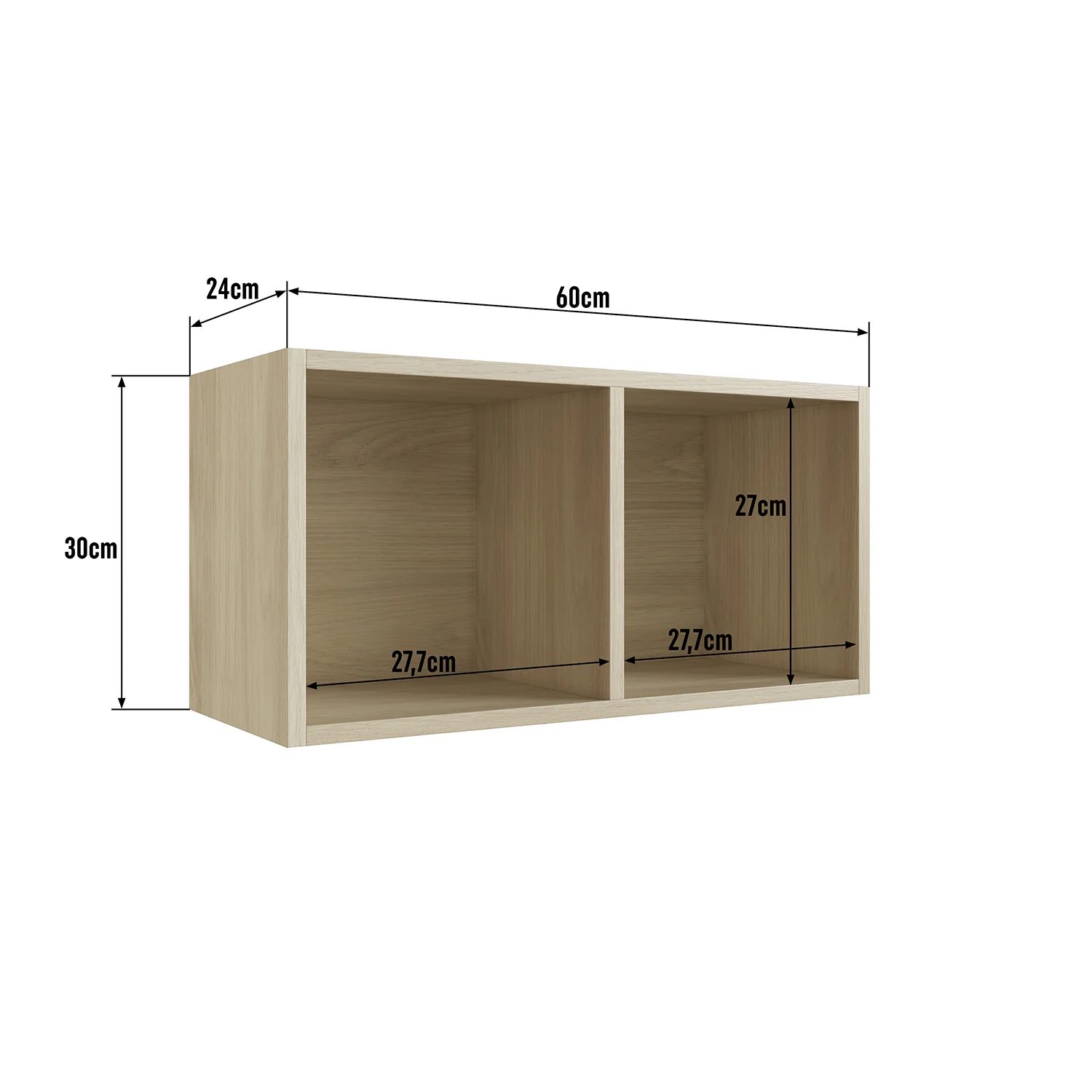 Repisa Kandy Natural Cubo Doble 60X30X24 - Image 4