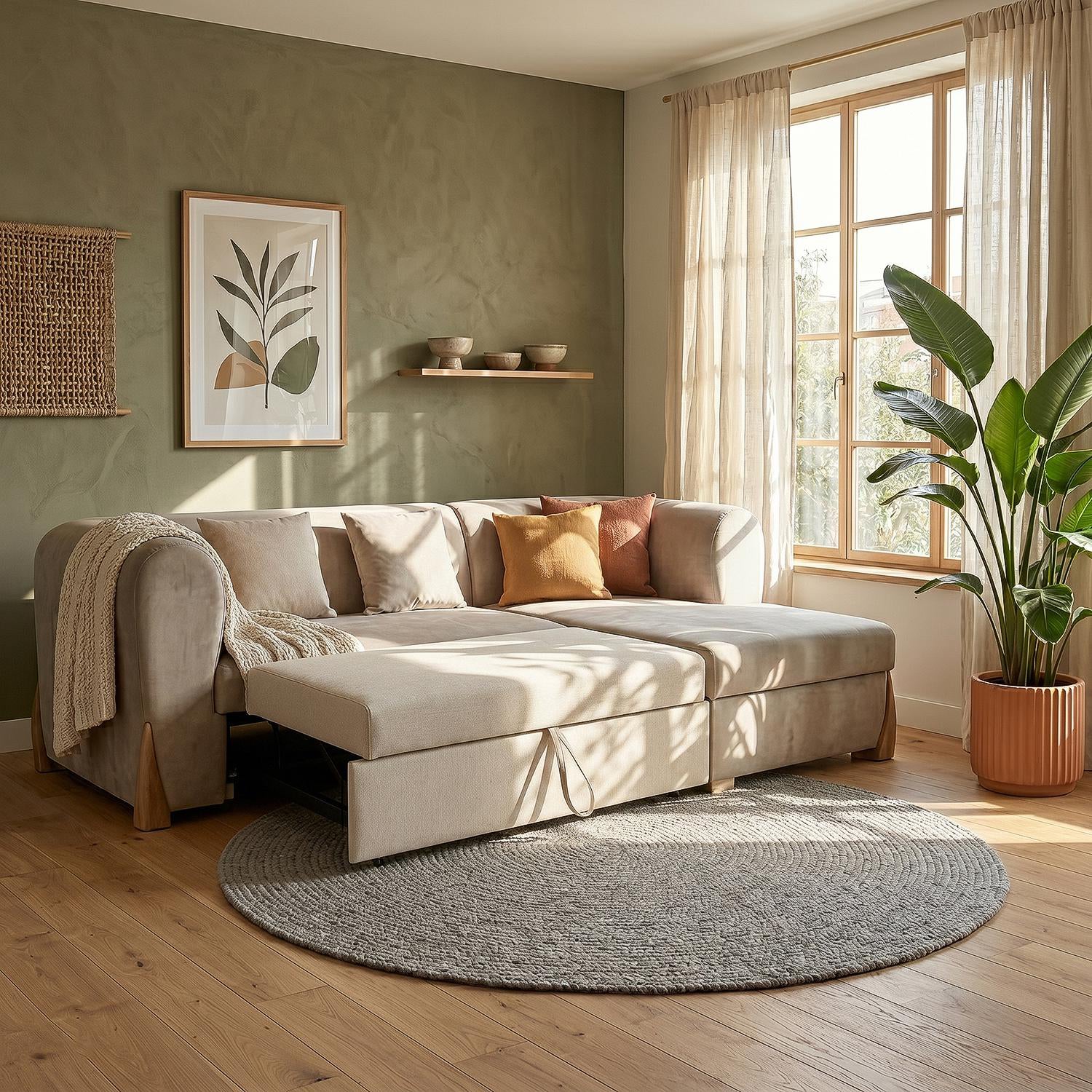 Sala Cama Bell Impetu Beige, Natural Orientación Derecha - Image 2