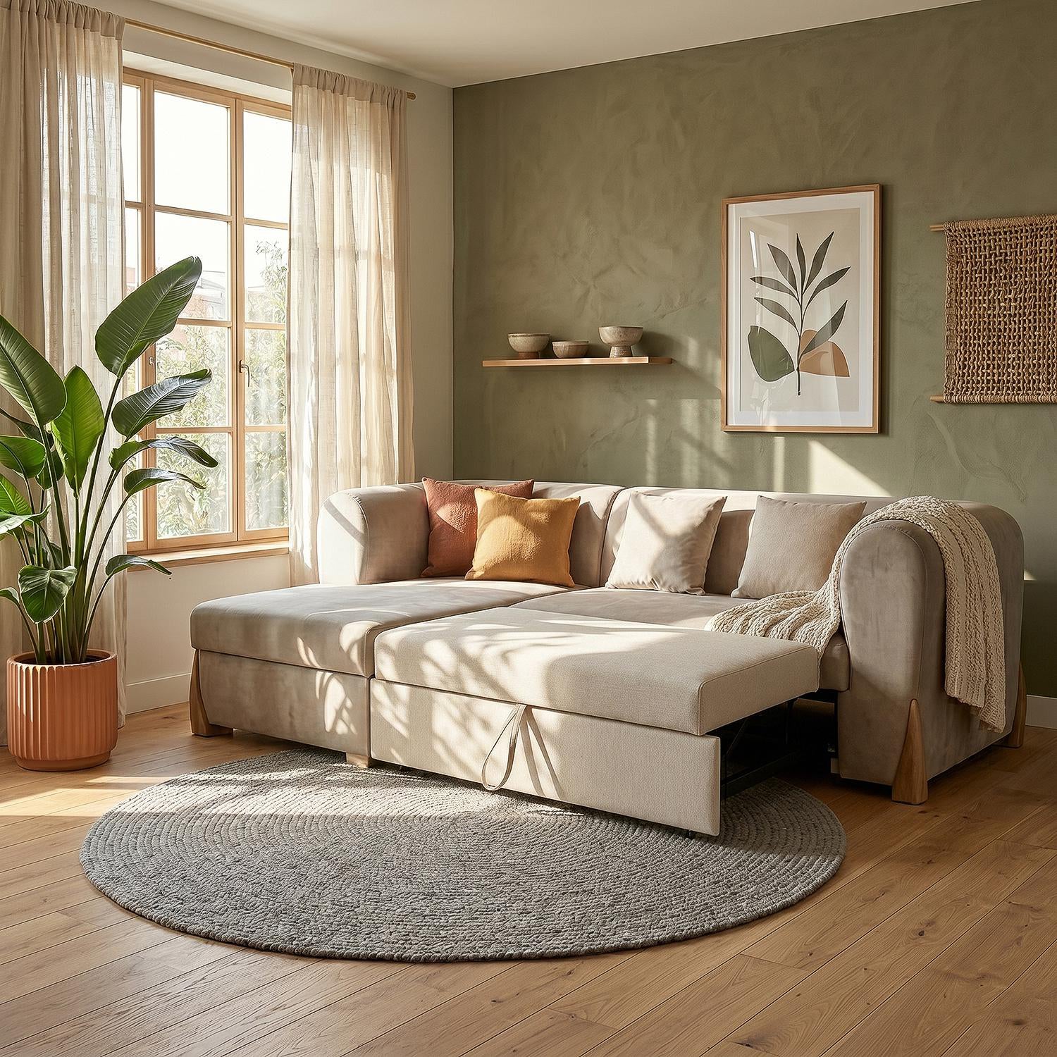 Sala Cama Bell Impetu Beige, Natural Orientación Izquierda - Image 2