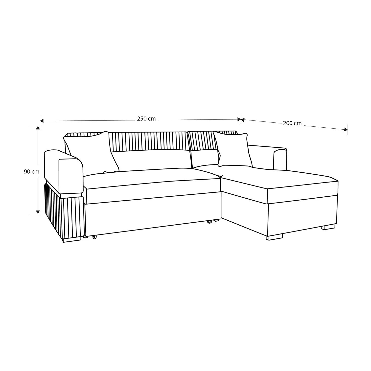 Sala Cama Dhara Chenille Almendra, Champaña 2M Lado Derecho Brazo Desmontable - Image 7