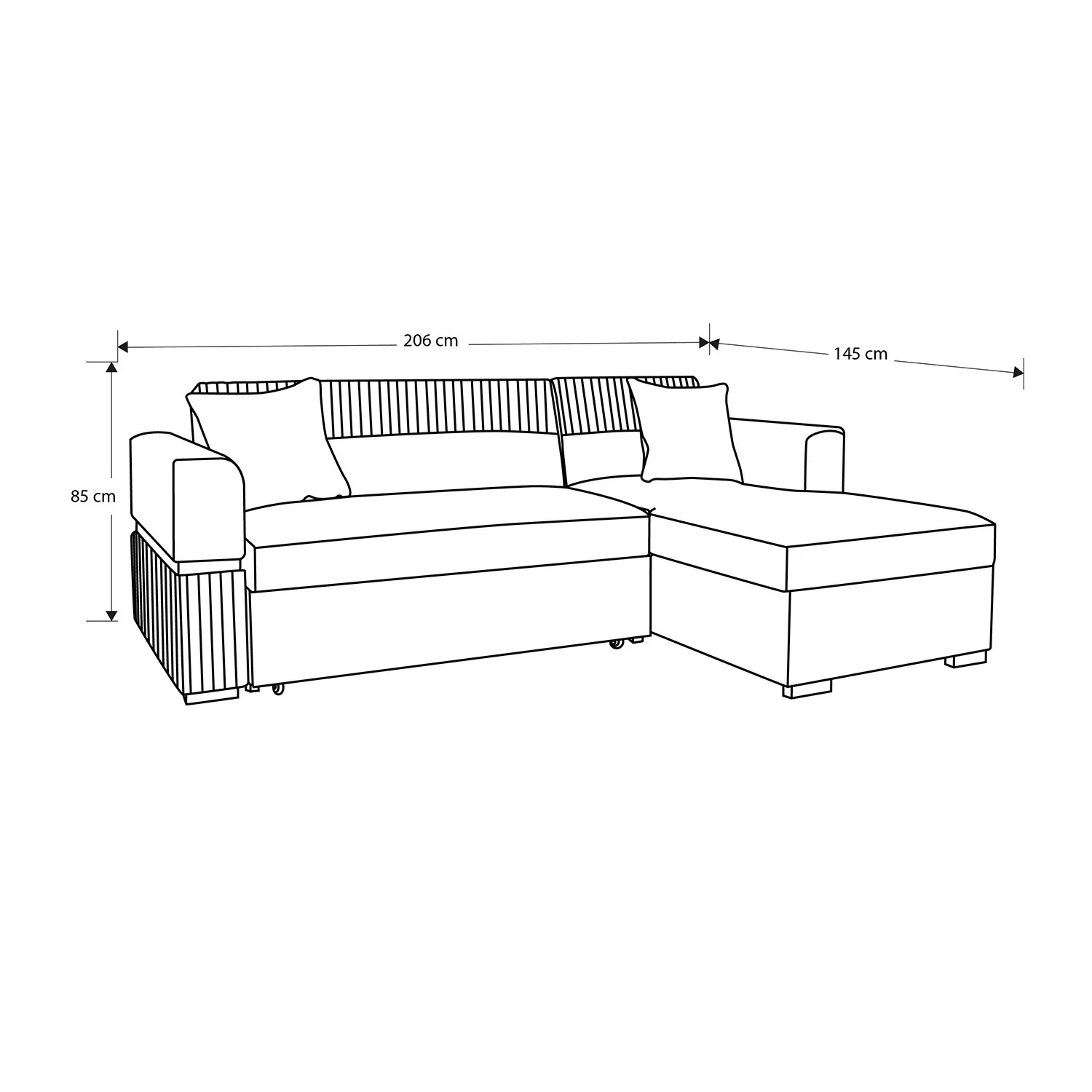 Sala Cama Dhara Eurolino Blanco Puro, Champaña Lado Der Brazo Desmontable - Image 3