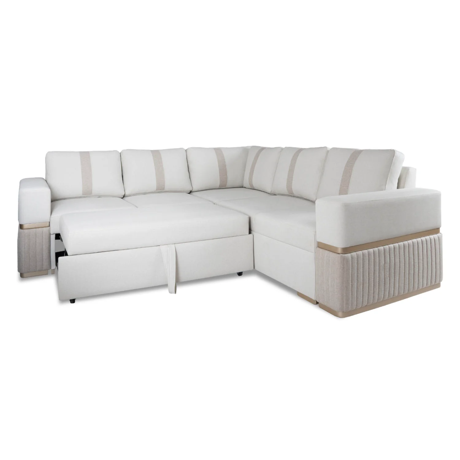 Sala Cama Dior Eurolino Blanco, Champaña 245x245, Espaldar Fijo, Brazo Desmontable - Image 2