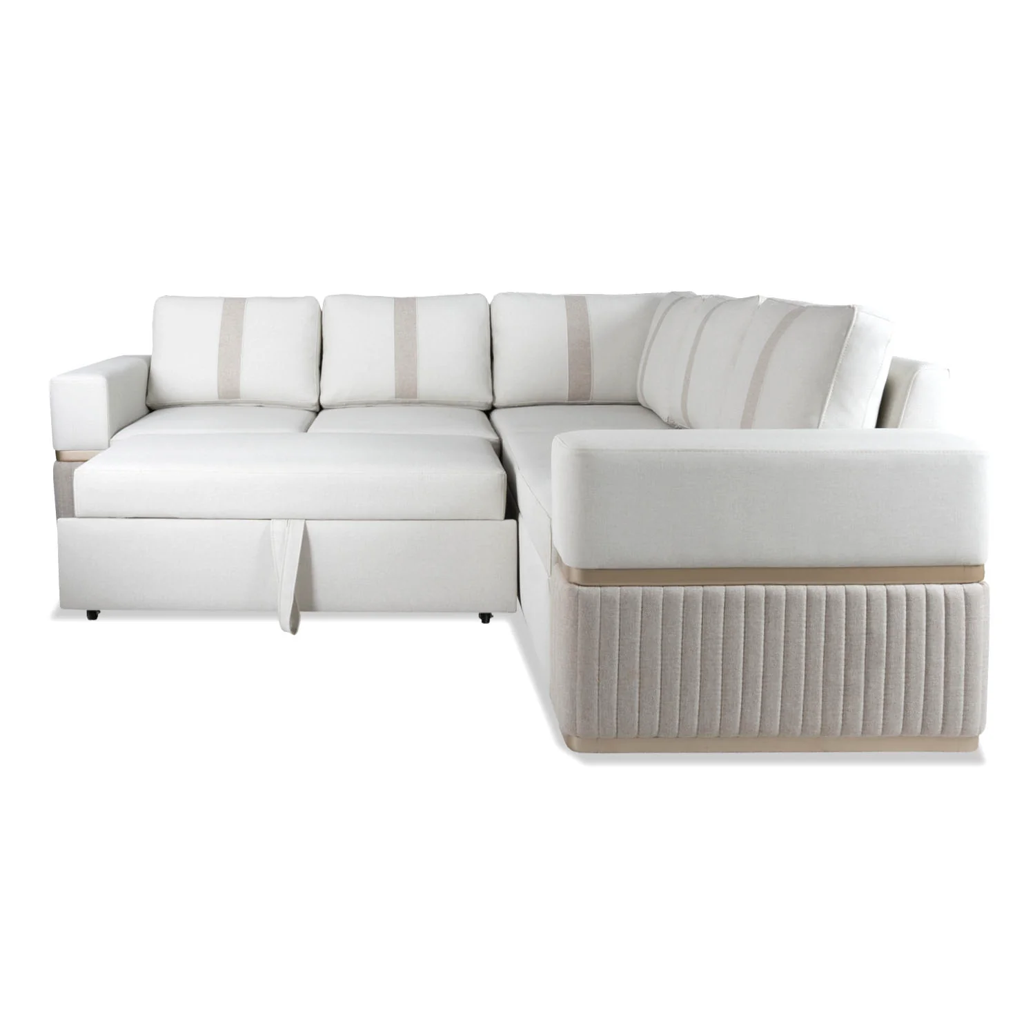 Sala Cama Dior Eurolino Blanco, Champaña 245x245, Espaldar Fijo, Brazo Desmontable - Image 3
