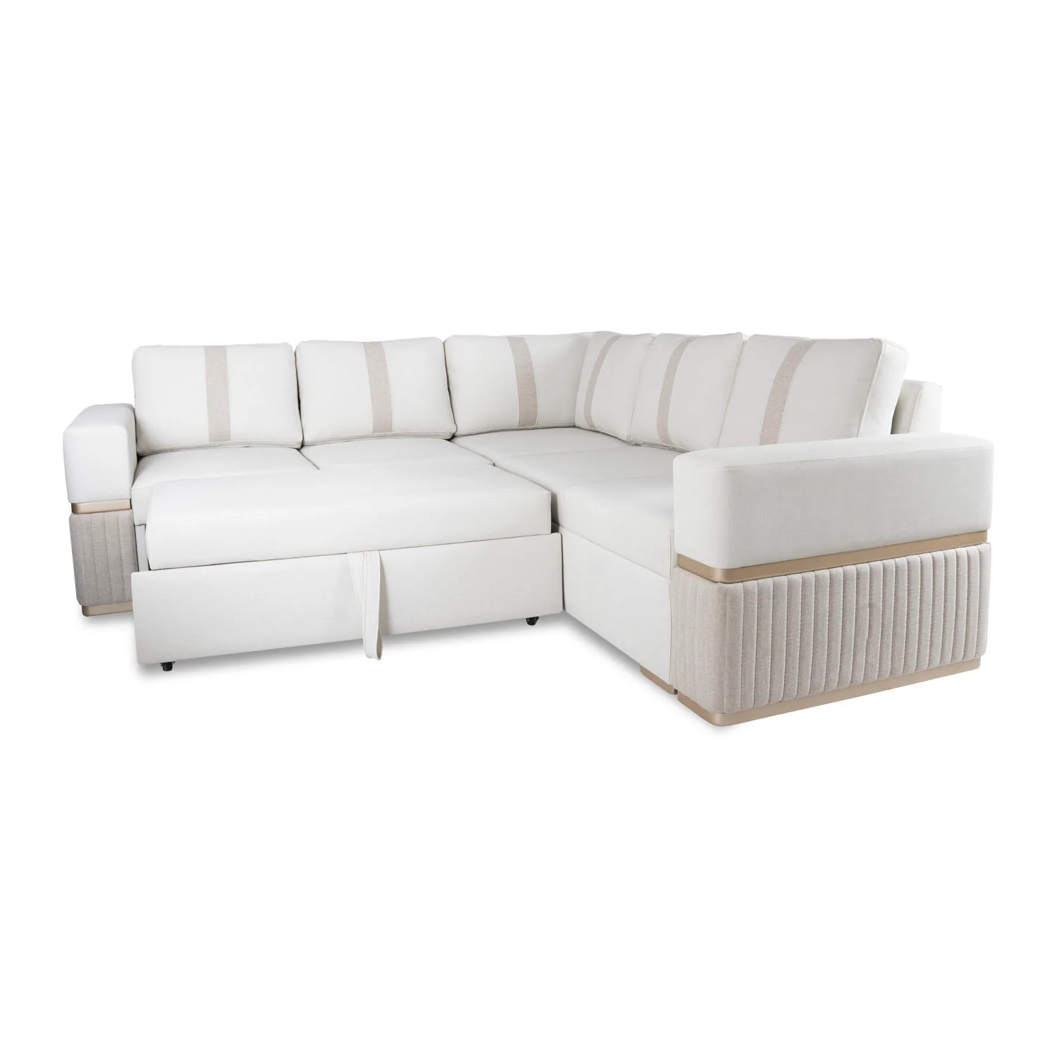 Sala Cama Dior Eurolino Blanco, Champaña 245x245, Espaldar Fijo, Brazo Desmontable - Image 4
