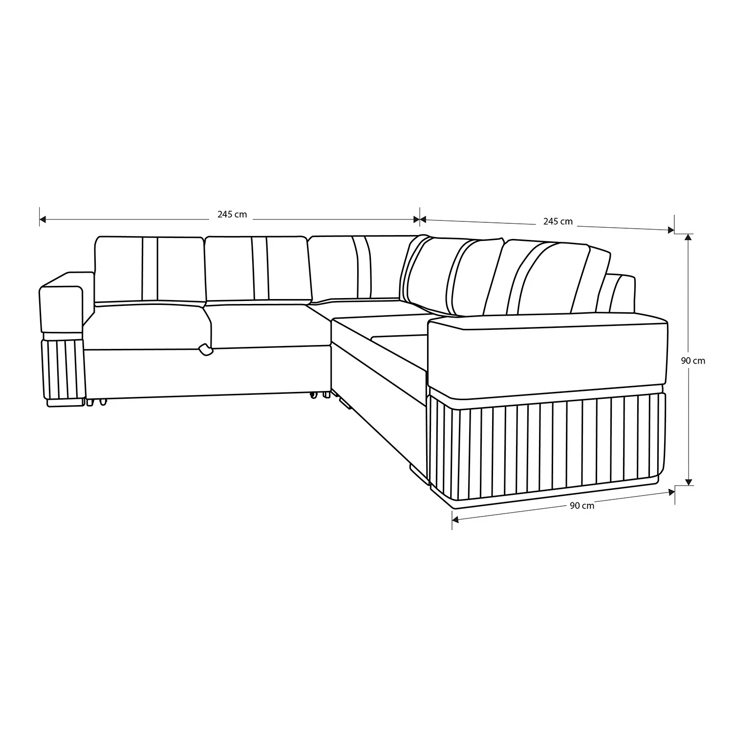 Sala Cama Dior Eurolino Blanco, Champaña 245x245, Espaldar Fijo, Brazo Desmontable - Image 8