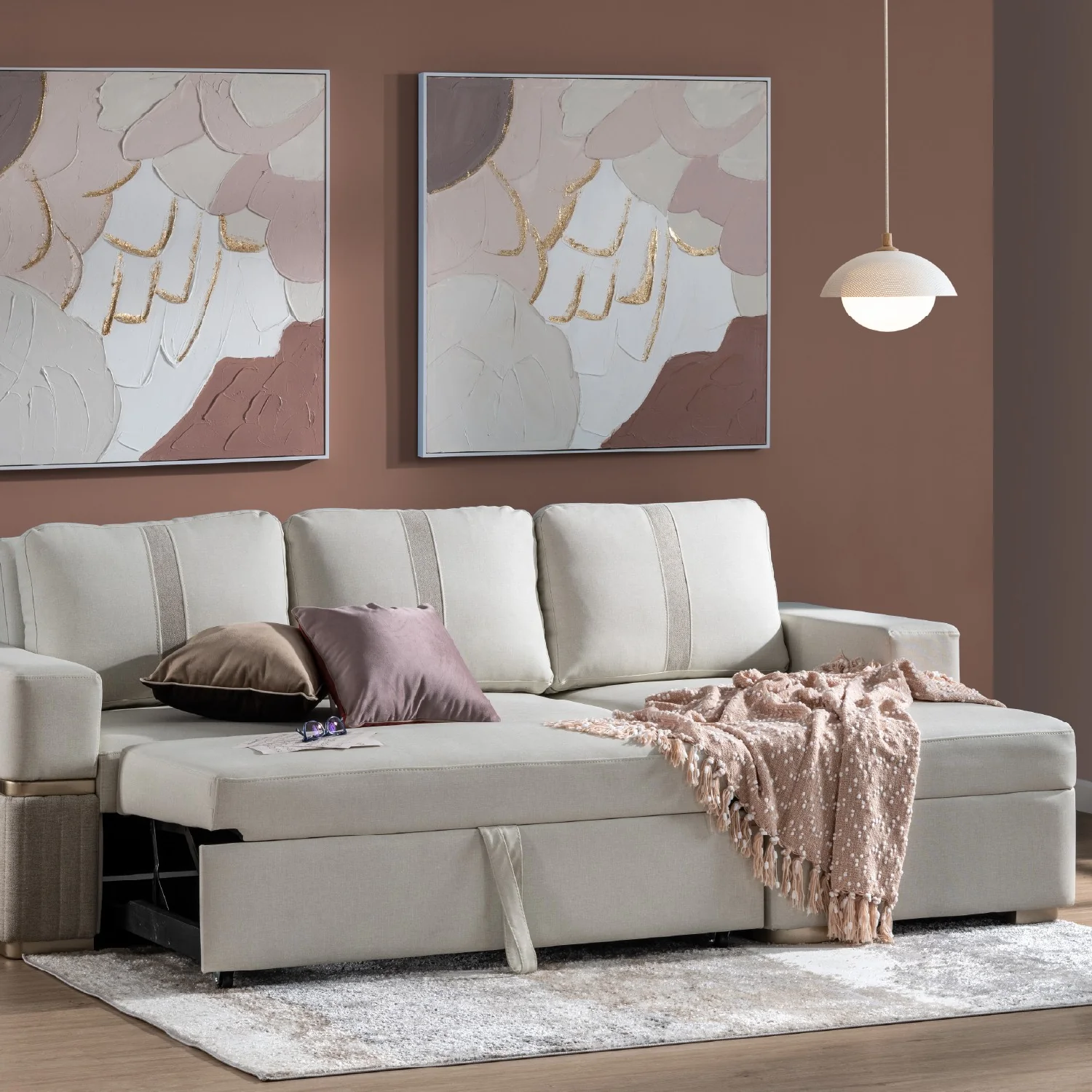 Sala Cama Dior Eurolino Blanco, Champaña Lado Der Brazo Desmontable - Image 4