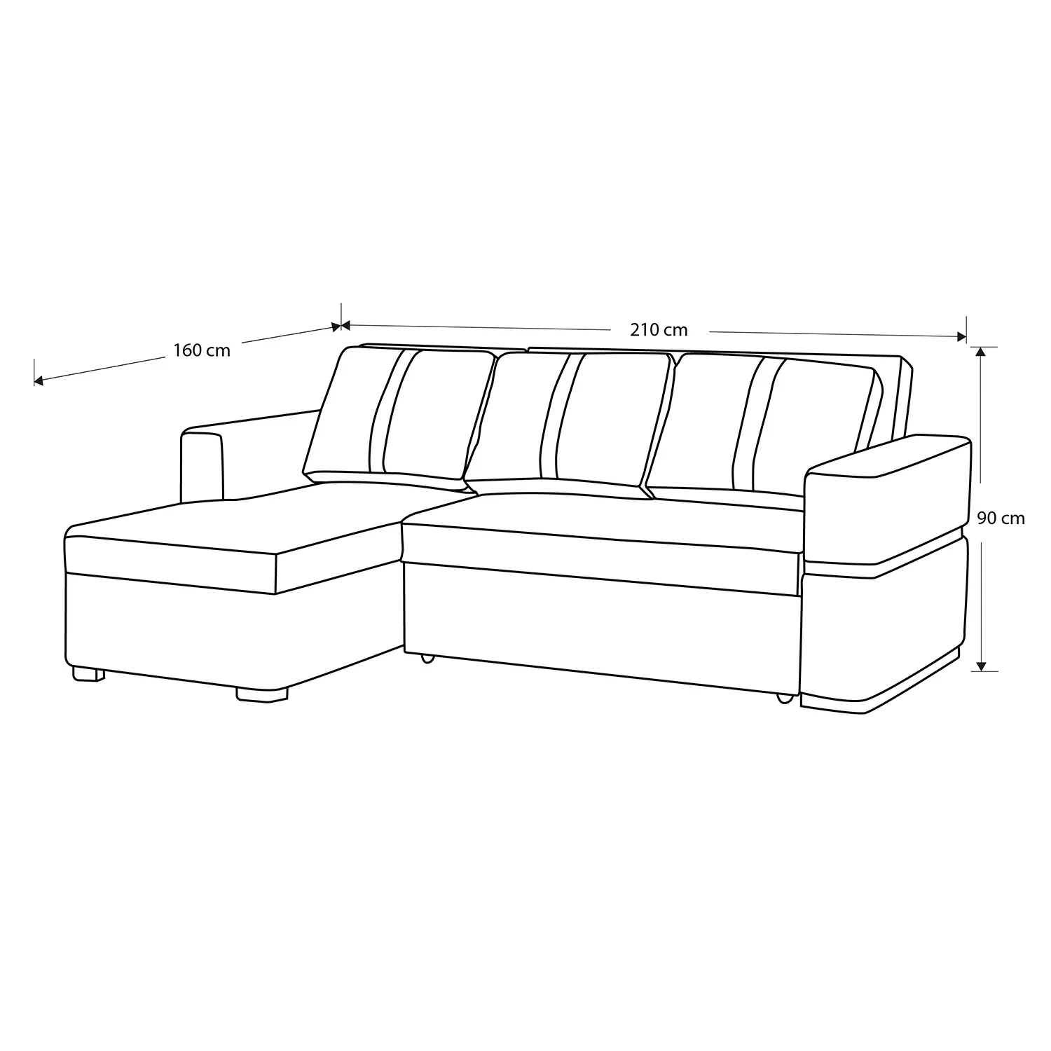 Sala Cama Dior Eurolino Blanco, Champaña Lado Izq 2M Brazo Desmontable - Image 7