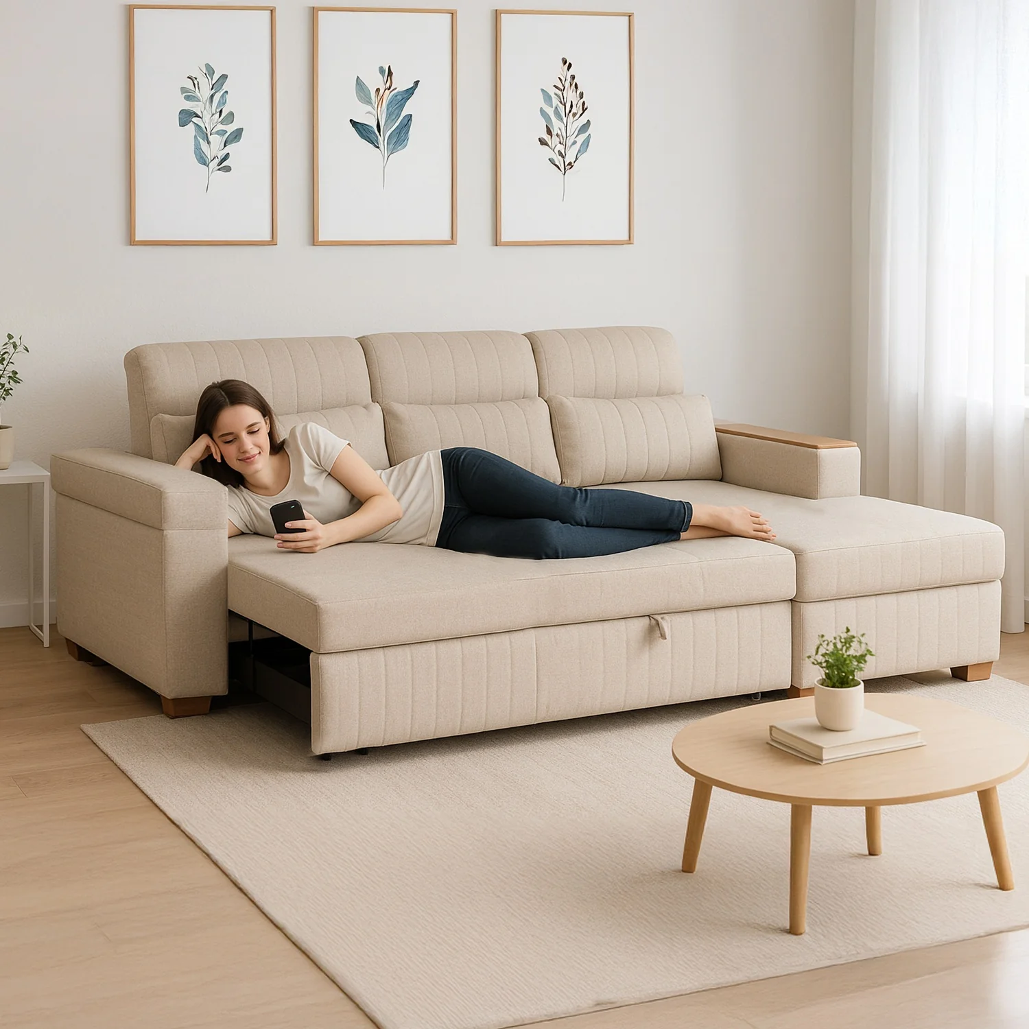 Sala Cama Robi Eurolino Marbella Marfil, Natural Orientación Derecha - Image 2