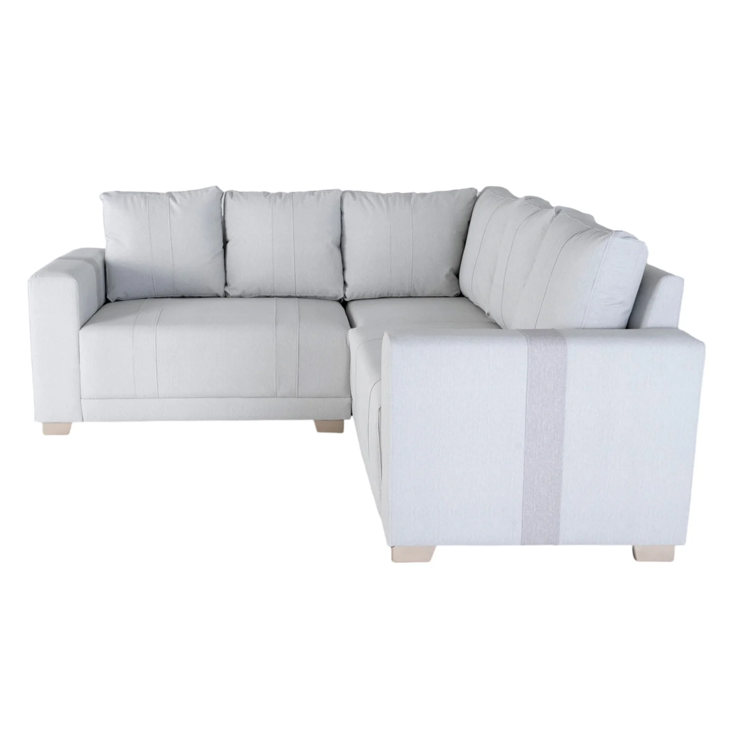 Sala Rinconera Mark Eurocuero Gaira Plata, Gris y Champaña Brazo Desmontable - Image 2