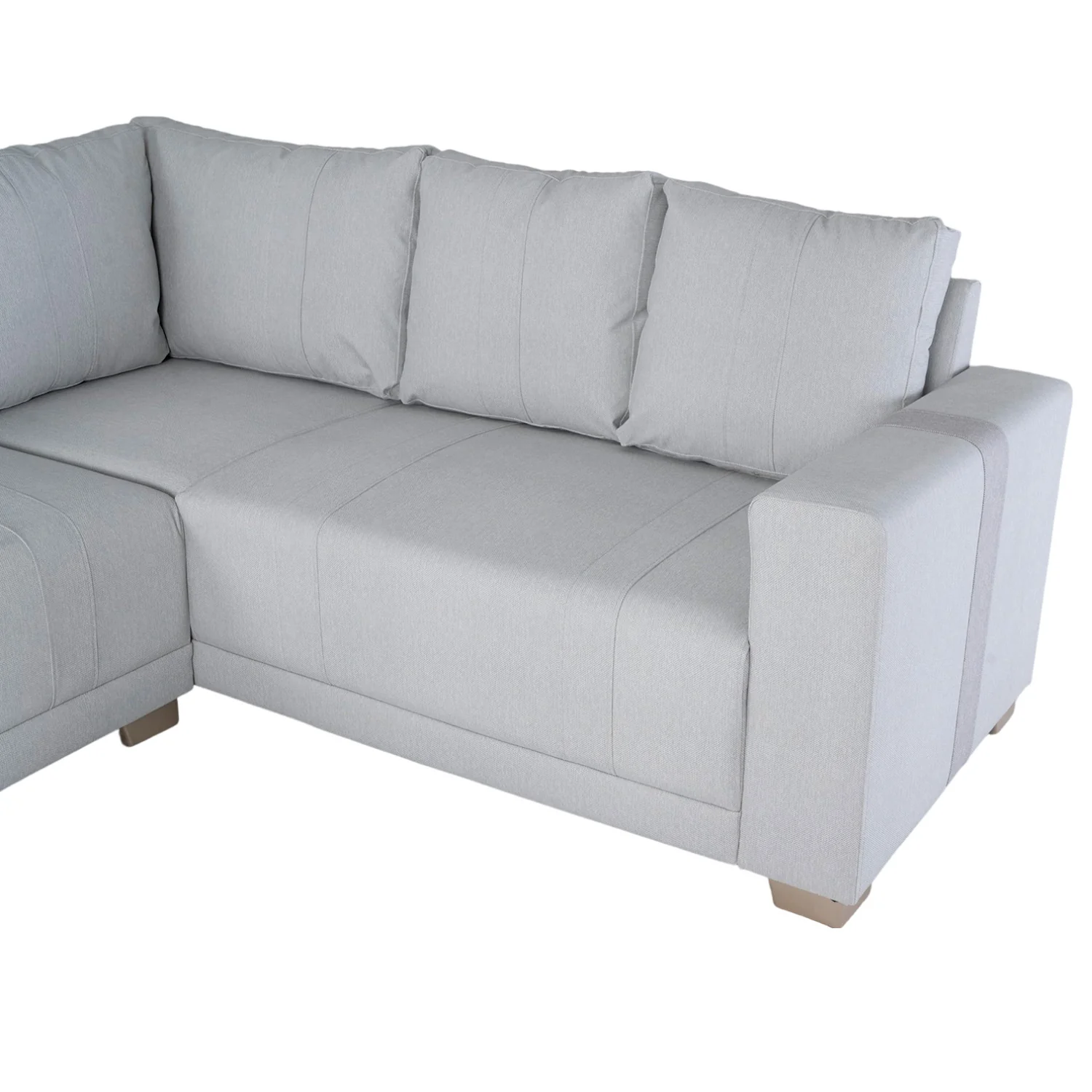 Sala Rinconera Mark Eurocuero Gaira Plata, Gris y Champaña Brazo Desmontable - Image 5