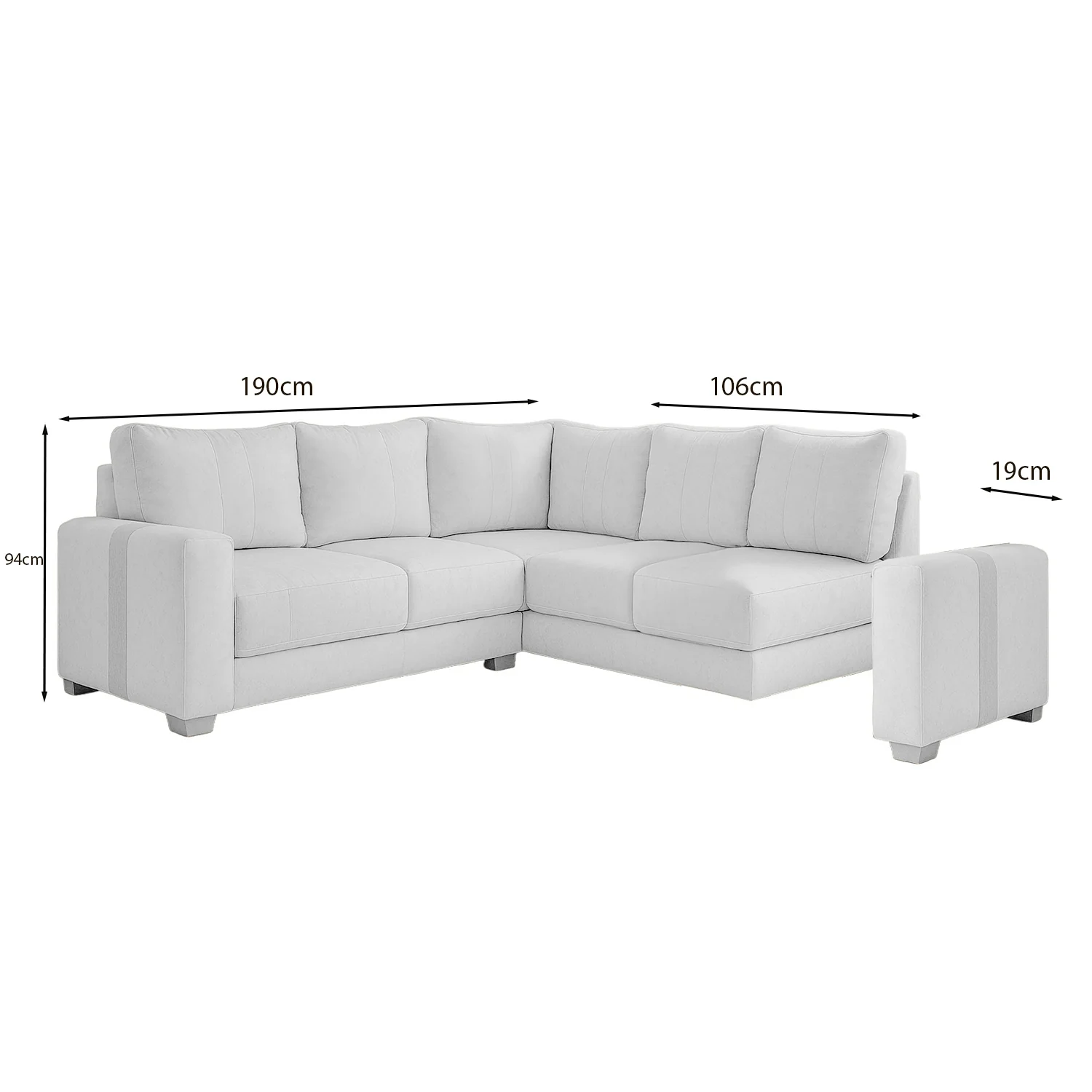 Sala Rinconera Mark Eurocuero Gaira Plata, Gris y Champaña Brazo Desmontable - Image 7
