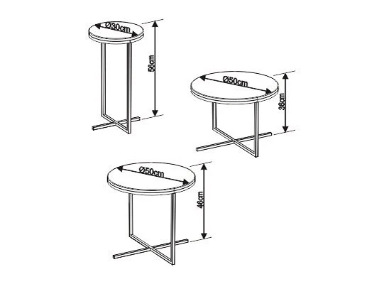 Set X3 Mesa Auxiliar Baru Negro, Bronce - Image 5