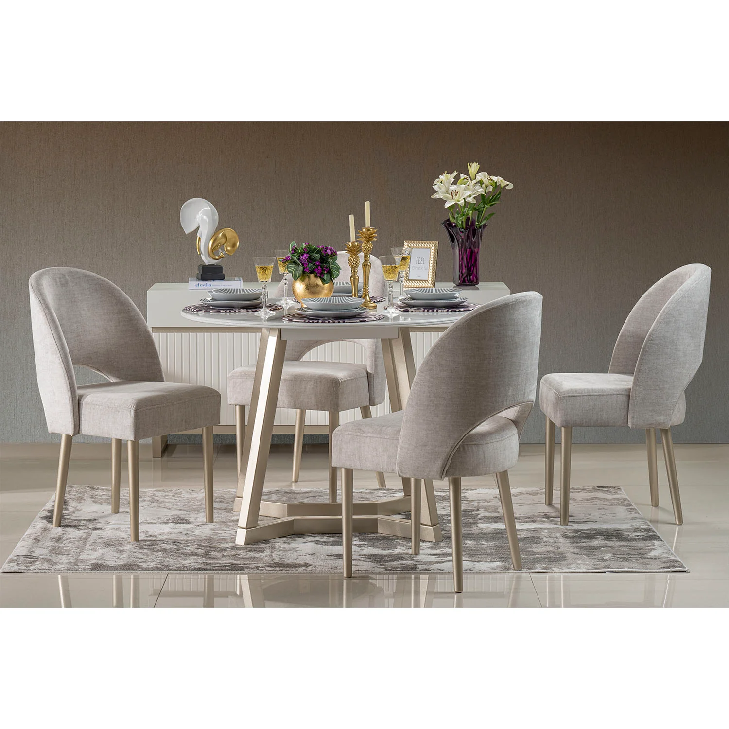 Silla Comedor Lisboa Velvet Atlas Marmol, Champaña - Image 6